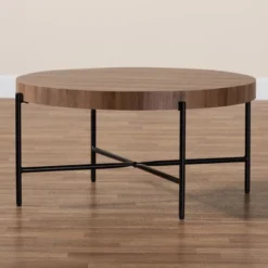 Baxton Studio Umar Modern Industrial Walnut Brown Finished Wood And Black Metal Coffee Table 11 Baxton Studio Umar Modern Industrial Walnut Brown Finished Wood And Black Metal Coffee Table -Baxton Studio GUEST 00feb087 38a7 4a35 a63d ba90178212c3