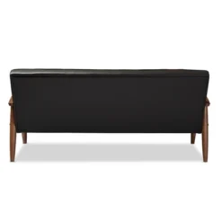 Sorrento Mid-Century Retro Modern Faux Leather Upholstered Wooden 3 Seater Sofa - Baxton Studio -Baxton Studio GUEST 012c5b24 fab0 4cc8 83f8 4c17f536eb81