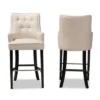 2pc Aldon Upholstered And Wood Bar Stool Set - Baxton Studio