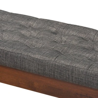 Alona Medium Wood Dining Bench Gray - Baxton Studio 3 Alona Medium Wood Dining Bench Gray - Baxton Studio - Image 3