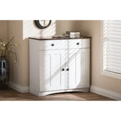 Lauren TwoTone And Buffet Kitchen Cabinet With Two Doors And Two Drawers White/Dark Brown - Baxton Studio 6 Lauren TwoTone And Buffet Kitchen Cabinet With Two Doors And Two Drawers White/Dark Brown - Baxton Studio -Baxton Studio GUEST 04efa9ac b734 4d04 affa 07a2b2aca924