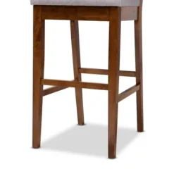 2pc Gideon Fabric Upholstered And Wood Barstool Set Gray/Walnut Brown - Baxton Studio 11 2pc Gideon Fabric Upholstered And Wood Barstool Set Gray/Walnut Brown - Baxton Studio -Baxton Studio GUEST 050cdc09 eb9f 4689 b428 386445904d45