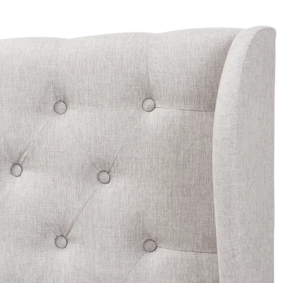 Cadence Modern And Contemporary Fabric Button Tufted Winged Headboard Gray - Baxton Studio 2 Cadence Modern And Contemporary Fabric Button Tufted Winged Headboard Gray - Baxton Studio - Image 2