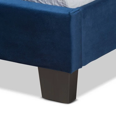 Benjen Glam Velvet Fabric Upholstered Panel Bed - Baxton Studio 4 Benjen Glam Velvet Fabric Upholstered Panel Bed - Baxton Studio - Image 4