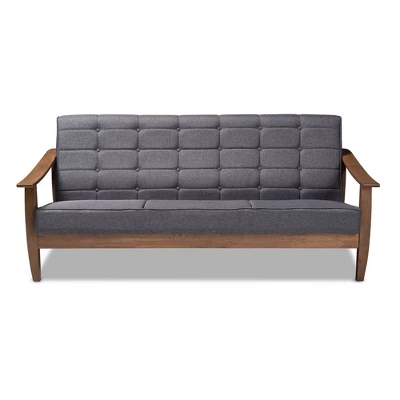 Larsen Wood Sofa Gray - Baxton Studio 8 Larsen Wood Sofa Gray - Baxton Studio - Image 8