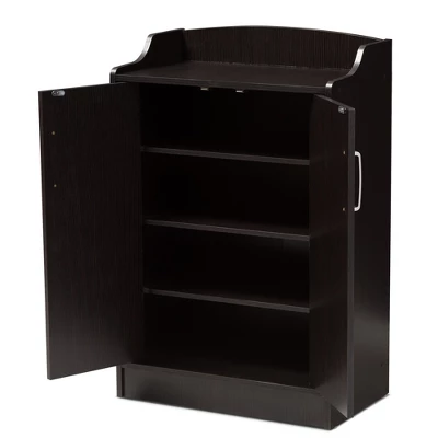 Verdell Modern And Contemporary Finished Shoe Cabinet Dark Brown - Baxton Studio 1 Verdell Modern And Contemporary Finished Shoe Cabinet Dark Brown - Baxton Studio