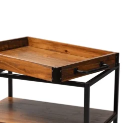 Capri Oak And Finished Mobile Metal Bar Cart With Stemware Rack Brown - Baxton Studio 13 Capri Oak And Finished Mobile Metal Bar Cart With Stemware Rack Brown - Baxton Studio -Baxton Studio GUEST 062c2650 2cce 4773 98c4 e79027f316e8