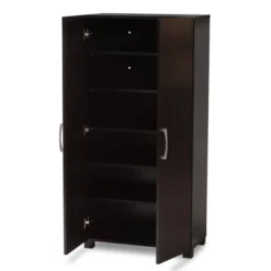 Marine Wenge Finished 2 Door Wood Entryway Shoe Storage Cabinet Brown - Baxton Studio -Baxton Studio GUEST 064105e3 867a 4335 8112 cdbbafdbbe98