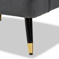 Ellard Velvet Fabric Upholstered Two-Tone Wood Accent Chair Gray/Dark Brown - Baxton Studio 17 Ellard Velvet Fabric Upholstered Two-Tone Wood Accent Chair Gray/Dark Brown - Baxton Studio -Baxton Studio GUEST 067d99af ef63 48d6 a2f5 9029e51256e0