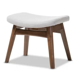 Vera Mid - Century Modern Fabric Upholstered Ottoman - Light Gray, "Walnut" Brown - Baxton Studio 7 Vera Mid - Century Modern Fabric Upholstered Ottoman - Light Gray, "Walnut" Brown - Baxton Studio -Baxton Studio GUEST 070db60b 9a66 432d 81bf 276ae259a85a