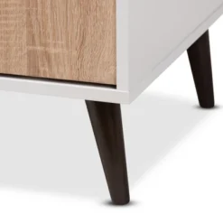 Bastien Light Oak 6 Shelf TV Stand For TVs Up To 60" White/Brown - Baxton Studio 14 Bastien Light Oak 6 Shelf TV Stand For TVs Up To 60" White/Brown - Baxton Studio -Baxton Studio GUEST 0715f0fb e0a2 44fd be0a 8d122b3e7d6a