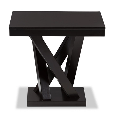 Everdon Modern End Table Dark Brown - Baxton Studio 4 Everdon Modern End Table Dark Brown - Baxton Studio - Image 4