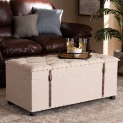 Kyra Fabric Upholstered Storage Trunk Ottoman - Baxton Studio 18 Kyra Fabric Upholstered Storage Trunk Ottoman - Baxton Studio -Baxton Studio GUEST 0850ffa0 e56f 4e50 a658 e67ae718c898