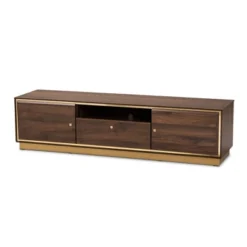 Cormac Wood And Metal 2 Door TV Stand For TVs Up To 60" - Baxton Studio
