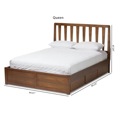 Queen Raurey Modern And Contemporary Walnut Finished Storage Platform Bed Brown - Baxton Studio 11 Queen Raurey Modern And Contemporary Walnut Finished Storage Platform Bed Brown - Baxton Studio - Image 11
