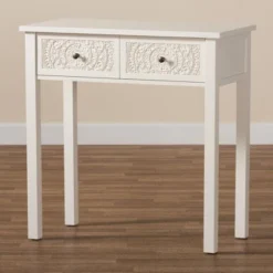 Lambert Wood 2 Drawer Console Table White - Baxton Studio 18 Lambert Wood 2 Drawer Console Table White - Baxton Studio -Baxton Studio GUEST 09132638 7971 46a4 958b d4f1d2be3d13