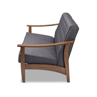 Larsen Wood Sofa Gray - Baxton Studio 1 Larsen Wood Sofa Gray - Baxton Studio