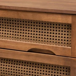 Barrett Wood And Synthetic Rattan 4 Drawer Chest Walnut Brown - Baxton Studio -Baxton Studio GUEST 0a8bf0fb 76ae 4681 a9db 156c3164a5bf