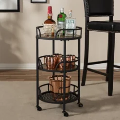 Bristol Rustic Industrial Style Metal And Wood Mobile Serving Cart - Brown - Baxton Studio 7 Bristol Rustic Industrial Style Metal And Wood Mobile Serving Cart - Brown - Baxton Studio -Baxton Studio GUEST 0aad27e4 5639 46cc 89fb cdbdc93c56f8