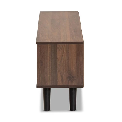 Mallory Two-Tone Wood TV Stand For TVs Up To 50" Gray/Walnut - Baxton Studio 3 Mallory Two-Tone Wood TV Stand For TVs Up To 50" Gray/Walnut - Baxton Studio - Image 3