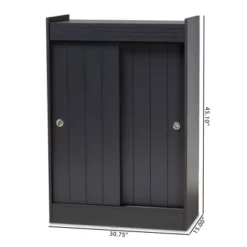 2 Door Leone Finished Wood Entryway Shoe Storage Cabinet Black - Baxton Studio -Baxton Studio GUEST 0b29a7f3 9ccc 4fe0 a1a1 3db9312e00b4