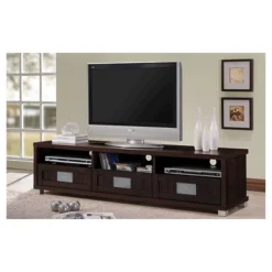 Gerhardine Wood 3 Drawer TV Stand For TVs Up To 62" Dark Brown - Baxton Studio 9 Gerhardine Wood 3 Drawer TV Stand For TVs Up To 62" Dark Brown - Baxton Studio -Baxton Studio GUEST 0b659aca 3bf9 4d9d b6a8 2512655c4895