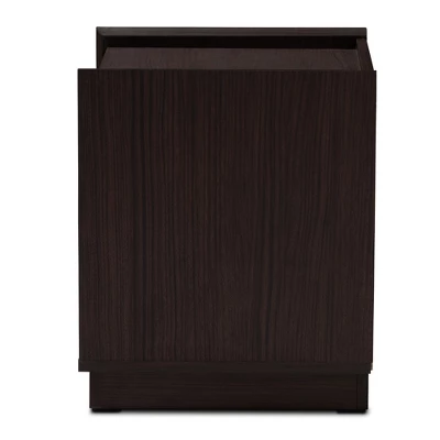 Larsine Finished 2 Drawer Nightstand Brown - Baxton Studio 6 Larsine Finished 2 Drawer Nightstand Brown - Baxton Studio - Image 6