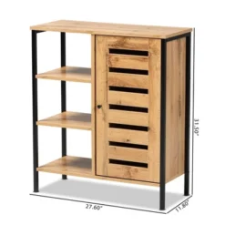 Vander Wood And Metal 1 Door Shoe Storage Cabinet Oak Brown/Black - Baxton Studio 17 Vander Wood And Metal 1 Door Shoe Storage Cabinet Oak Brown/Black - Baxton Studio -Baxton Studio GUEST 0c35755b 1566 4c04 a13d 39b40b36ba64