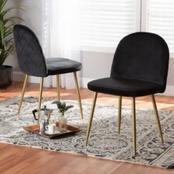 2pc Fantine Metal Dining Chair Set - Baxton Studio 14 2pc Fantine Metal Dining Chair Set - Baxton Studio -Baxton Studio GUEST 0c4faa6c ca82 4fd0 8f30 7b94ee0aa626
