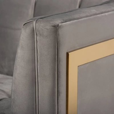 Ambra Velvet Sofa - Baxton Studio 5 Ambra Velvet Sofa - Baxton Studio - Image 5