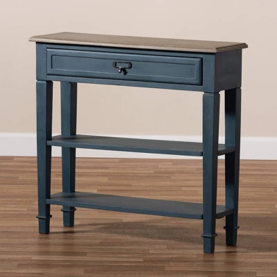 Dauphine Spruce Finished Wood Accent Console Table Blue - Baxton Studio 3 Dauphine Spruce Finished Wood Accent Console Table Blue - Baxton Studio - Image 3