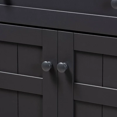 Shelf Wood Shoe Storage Cabinet With Drawer Glidden Finished Black - Baxton Studio 6 Shelf Wood Shoe Storage Cabinet With Drawer Glidden Finished Black - Baxton Studio - Image 6