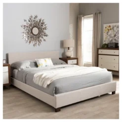 Elizabeth Modern And Contemporary Fabric Upholstered Panel - Stitched Platform Bed - Baxton Studio 11 Elizabeth Modern And Contemporary Fabric Upholstered Panel - Stitched Platform Bed - Baxton Studio -Baxton Studio GUEST 0cd40496 91f9 42dc 82a8 9c1ec383423d