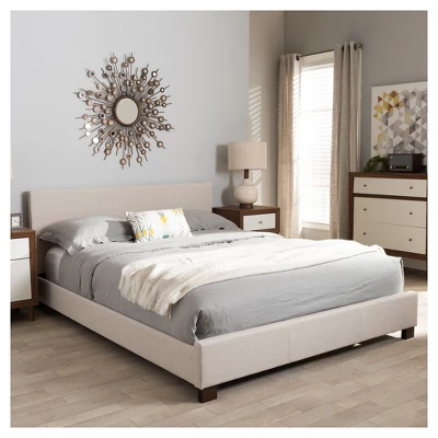 Elizabeth Modern And Contemporary Fabric Upholstered Panel - Stitched Platform Bed - Baxton Studio 5 Elizabeth Modern And Contemporary Fabric Upholstered Panel - Stitched Platform Bed - Baxton Studio - Image 5