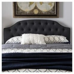 Queen Windsor Modern And Contemporary Fabric Upholstered Scalloped Buttoned Headboard Dark Gray - Baxton Studio 7 Queen Windsor Modern And Contemporary Fabric Upholstered Scalloped Buttoned Headboard Dark Gray - Baxton Studio -Baxton Studio GUEST 0ce8595a a18d 4c7b b2e6 d54f28b3ea15
