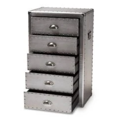 5 Drawer Davet Metal Accent Chest Silver - Baxton Studio 15 5 Drawer Davet Metal Accent Chest Silver - Baxton Studio -Baxton Studio GUEST 0df383d4 1d1f 48b0 9ff3 a7c926ac7701
