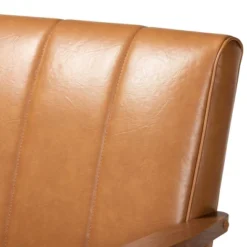 Nikko Mid-Century Faux Leather Upholstered Wood Loveseat Walnut/Brown - Baxton Studio 10 Nikko Mid-Century Faux Leather Upholstered Wood Loveseat Walnut/Brown - Baxton Studio -Baxton Studio GUEST 0dff91cd 4ec2 4324 b13b 00b4cbc41162