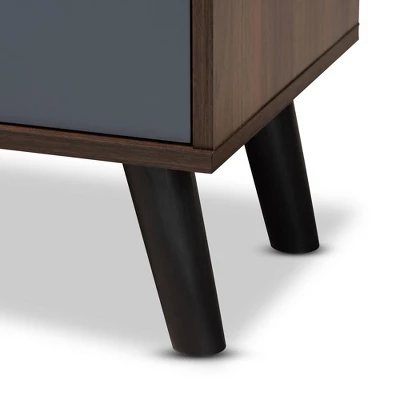 Clapton Multi Toned Wood TV Stand For TVs Up To 75" Gray/Brown - Baxton Studio 5 Clapton Multi Toned Wood TV Stand For TVs Up To 75" Gray/Brown - Baxton Studio - Image 5