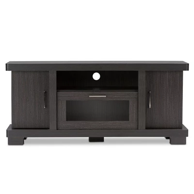 Viveka 2 Door TV Stand For TVs Up To 46" Dark Brown - Baxton Studio 2 Viveka 2 Door TV Stand For TVs Up To 46" Dark Brown - Baxton Studio - Image 2