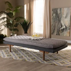 Twin Two Marit Tone Upholstered Wood Daybed Gray/Walnut - Baxton Studio 11 Twin Two Marit Tone Upholstered Wood Daybed Gray/Walnut - Baxton Studio -Baxton Studio GUEST 0f485e95 c9fa 4b1d 91e8 05e7ff82f68d