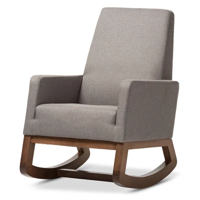 Yashiya Mid - Century Retro Modern Fabric Upholstered Rocking Chair - Baxton Studio 1 Yashiya Mid - Century Retro Modern Fabric Upholstered Rocking Chair - Baxton Studio