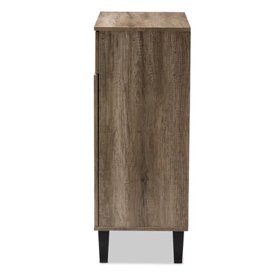 Wales Modern And Contemporary Wood Shoe Storage Cabinet Light Brown - Baxton Studio 4 Wales Modern And Contemporary Wood Shoe Storage Cabinet Light Brown - Baxton Studio - Image 4