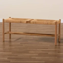 Saura Oak Wood Hemp Dining Bench Brown - Baxton Studio 16 Saura Oak Wood Hemp Dining Bench Brown - Baxton Studio -Baxton Studio GUEST 0feac9c1 55ad 4313 bef1 83561981ad69