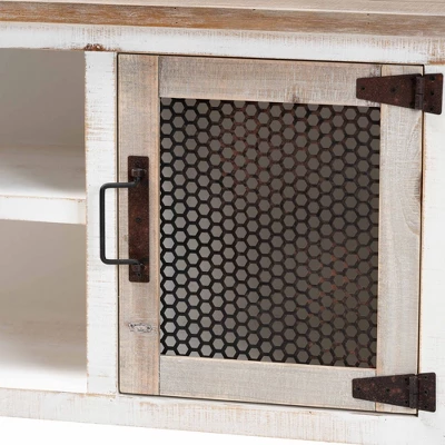 Deacon And Wood 2 Door Dining Room Buffet White/Brown - Baxton Studio 4 Deacon And Wood 2 Door Dining Room Buffet White/Brown - Baxton Studio - Image 4