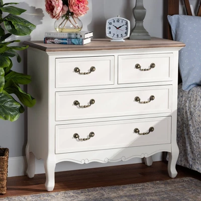 Amalie 4 Drawer Accent Dresser White/Oak - Baxton Studio 7 Amalie 4 Drawer Accent Dresser White/Oak - Baxton Studio - Image 7