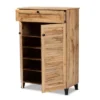 Coolidge Wood 5 Shelf Storage Cabinet Oak Brown - Baxton Studio