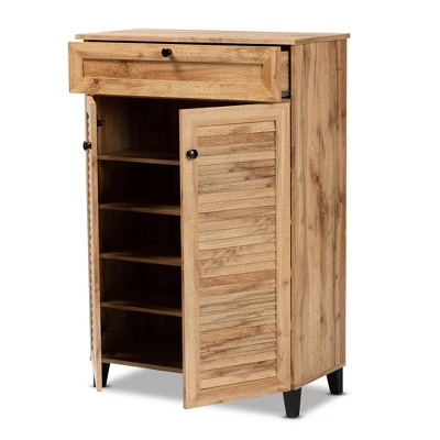 Coolidge Wood 5 Shelf Storage Cabinet Oak Brown - Baxton Studio 1 Coolidge Wood 5 Shelf Storage Cabinet Oak Brown - Baxton Studio