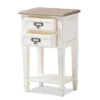 Dauphine 2 Drawer Provincial Style Oak And Distressed Finish Wood Nightstand White - Baxton Studio