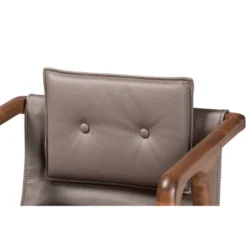 2pc Marcena Leather Upholstered And Wood Dining Chair Set Gray/Walnut Brown - Baxton Studio -Baxton Studio GUEST 10cdb93e 3920 4820 86c7 6da8cce9ca5a