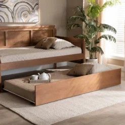 Twin Toveli Trundle Bed Ash Walnut - Baxton Studio 7 Twin Toveli Trundle Bed Ash Walnut - Baxton Studio -Baxton Studio GUEST 1101e1e5 9268 4f5a ae6c 989574099de2
